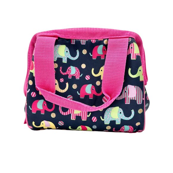 Fit+Fresh Riley Insulated Lunch Bag Elephant Print Handles 8x8x6 PVC Free EUC - Picture 3 of 11